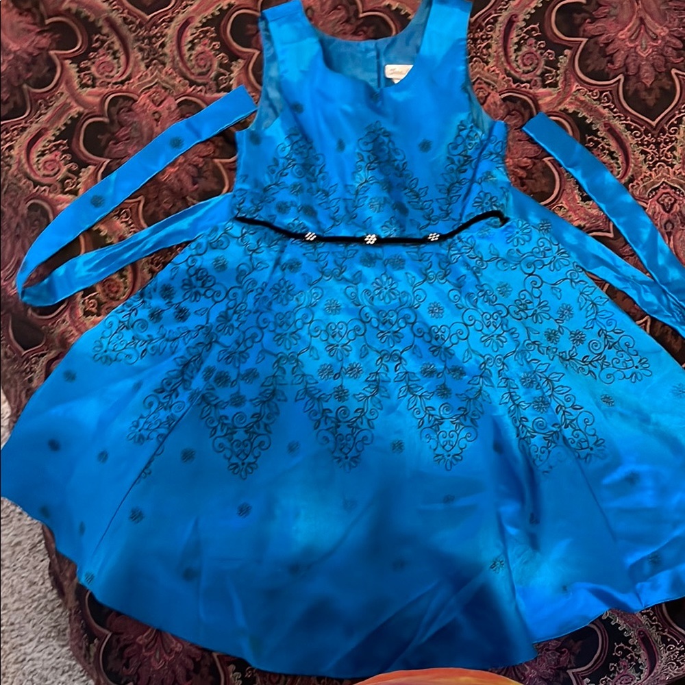 Blue Floral Kids Dress
